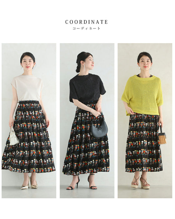 ファニーなお絵かきガーランドミディアムスカート