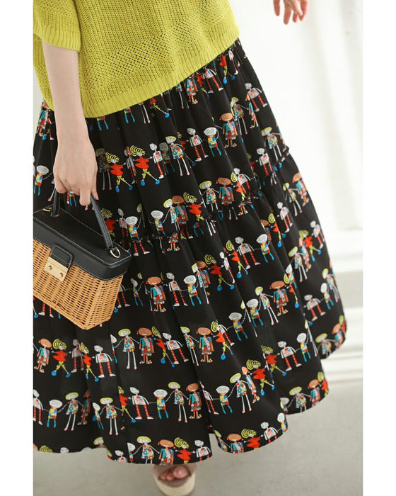 ファニーなお絵かきガーランドミディアムスカート