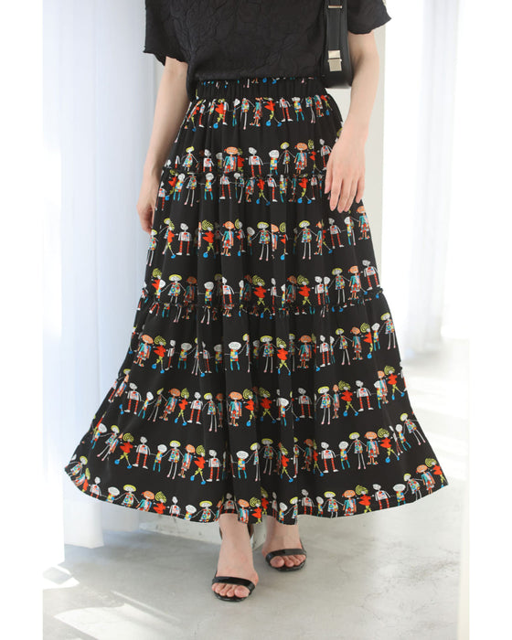 ファニーなお絵かきガーランドミディアムスカート