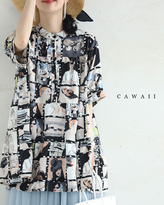 シネマの中のファッションアイコンAラインブラウス