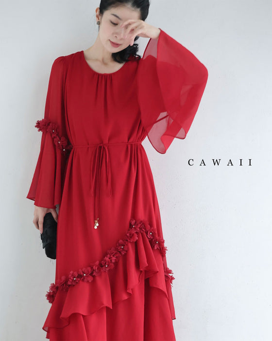 新品タグ付きANDRÉSD アシンメトリックフリルワンピース A'GEM/9 × .kom『TricuspidC/トライカスピッドシー』Frill Heart