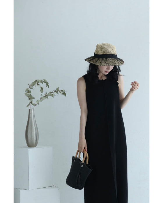 ドットチュールベールの麦わら風ハット