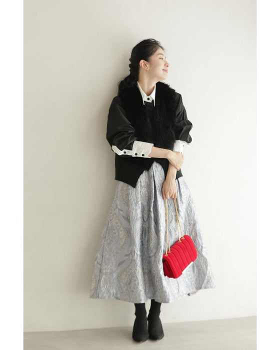 白黒のコントラスト引き立つバイカラーロングシャツチュニック