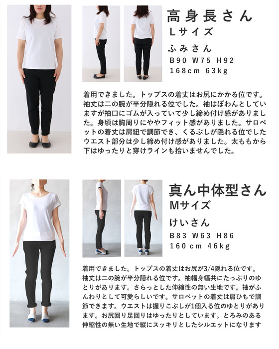 パフスリーブカットソーとサロペットの2点セット【set】