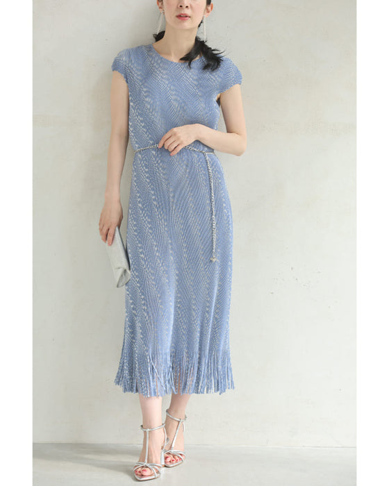 ブローナ塩チェーンミディワンピース MidiUmi｜lace smock onepiece - MidiUmi(ミディウミ