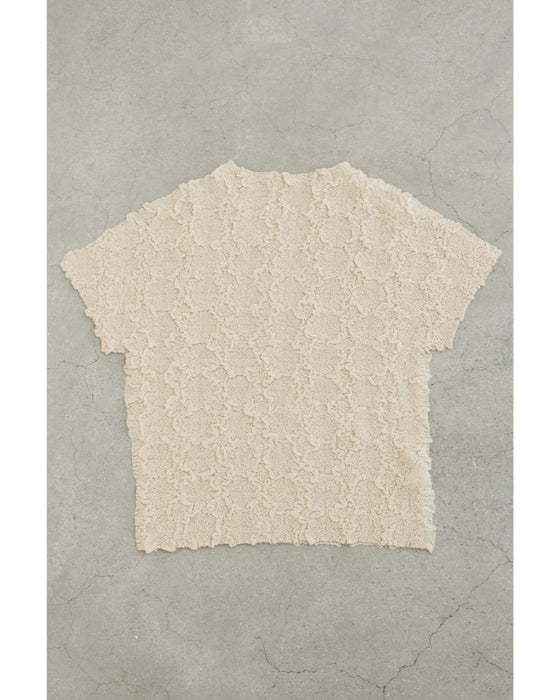 ささやかに煌めく立体シアーカットソートップス