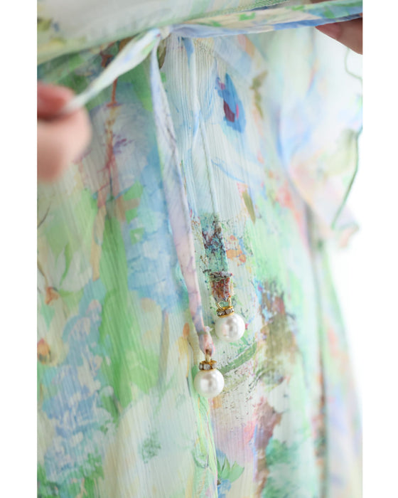 日差しに揺れる花の陽だまりミディアムワンピース