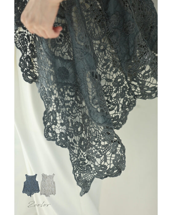 軽やかにプラスする装飾クロシェジレベスト