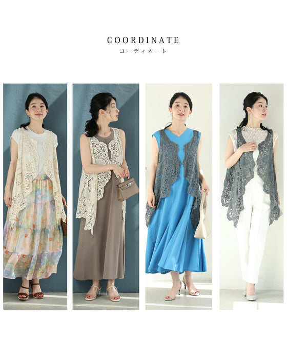 軽やかにプラスする装飾クロシェジレベスト