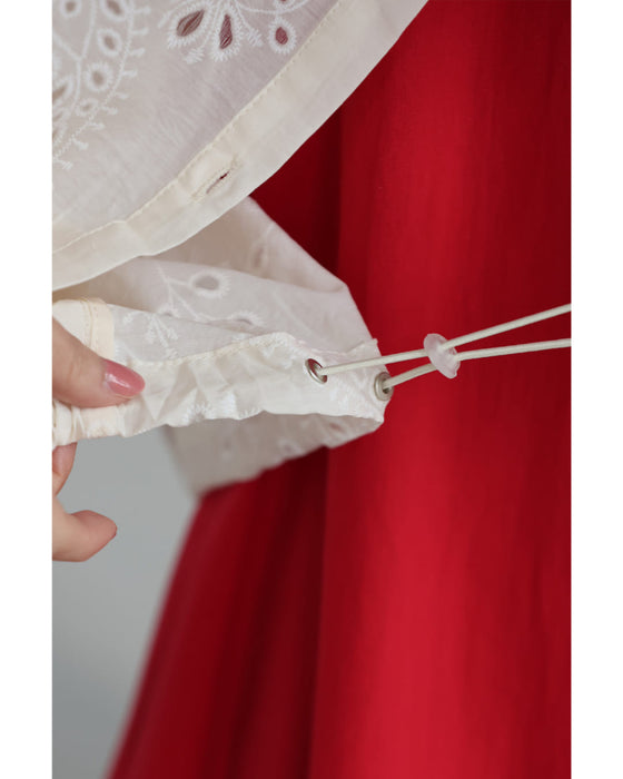 ペイズリー浮かぶパンチングレースシャツトップス