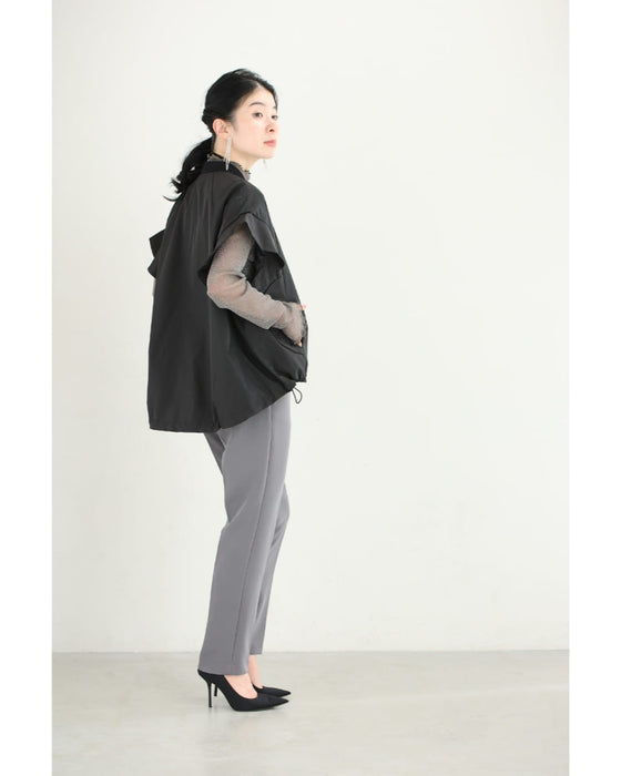 花咲くワッペンのフレア袖ブルゾン