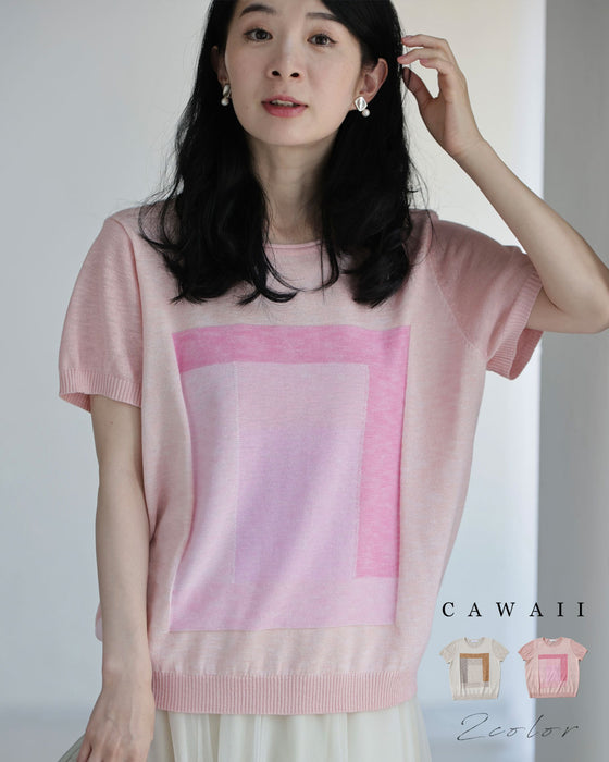 フレームニットカットソートップス