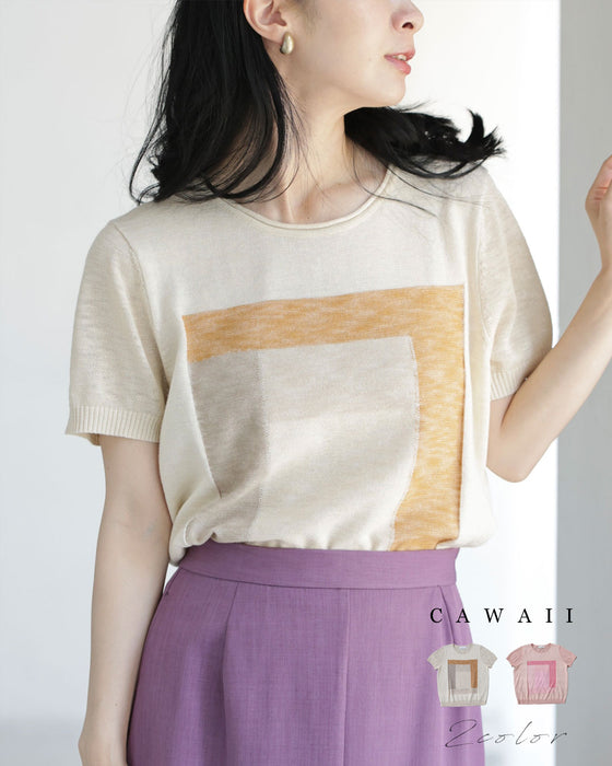 フレームニットカットソートップス