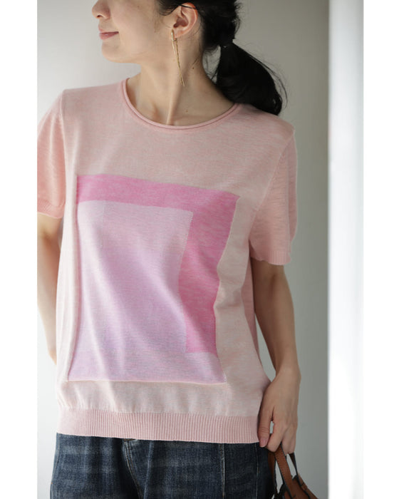 フレームニットカットソートップス