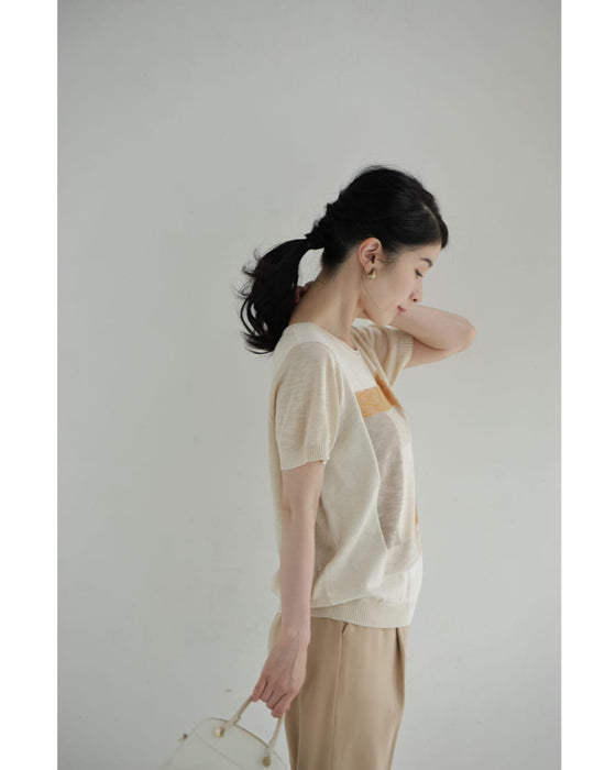 フレームニットカットソートップス