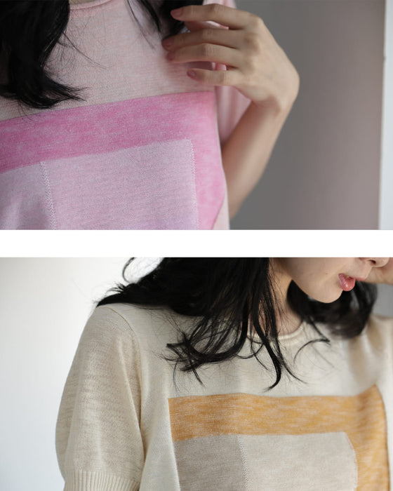 フレームニットカットソートップス