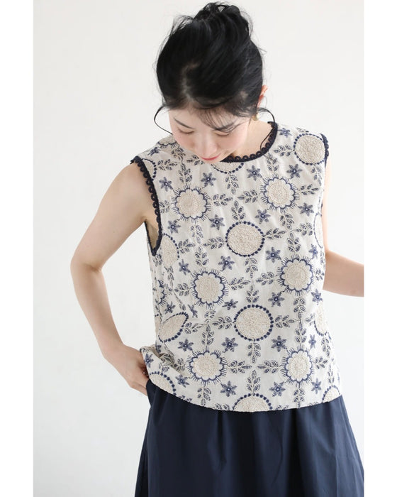 華刺繍ブラウスとロングスカート2点セット【set】