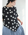 艶めくドット柄プルオーバートップス(コサージュベルト付き)
