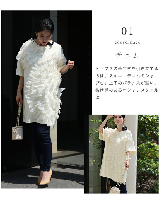 華やか好きさんに贈る 立体花Tシャツ