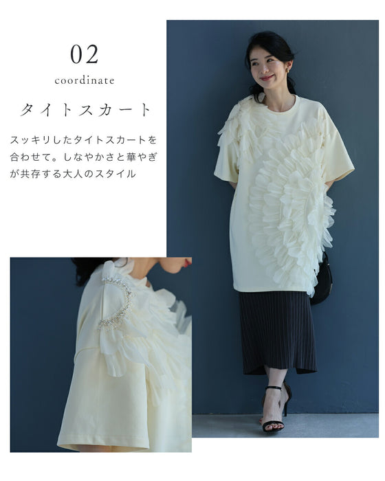 華やか好きさんに贈る 立体花Tシャツ