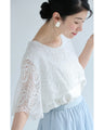 ぐるり囲むレースのTシャツトップス