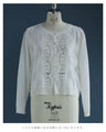 雅なレースが流れる刺繍シアーカーディガン