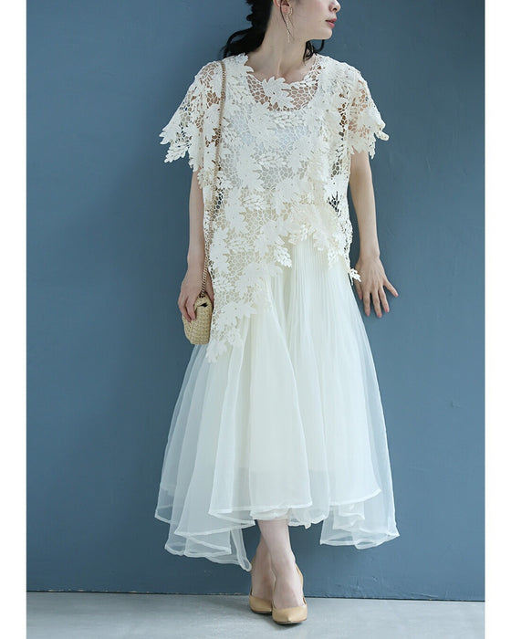 優雅に舞う立体チュールスカート