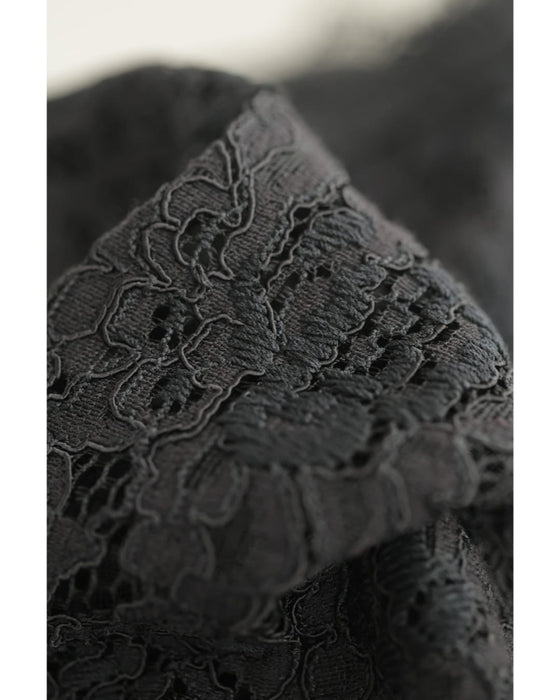 スッキリIラインの総レースロングワンピース