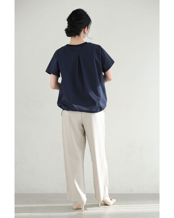 フリル飾りのパンチングレースブラウストップス