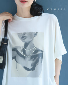  パールレディのゆったりTシャツトップス