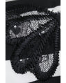 腕周りゆったりドルマンの黒花刺繍ボーダーTシャツトップス