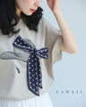 麦わら帽子のドットリボンがなびくドルマンTシャツトップス