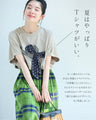 麦わら帽子のドットリボンがなびくドルマンTシャツトップス