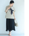 麦わら帽子のドットリボンがなびくドルマンTシャツトップス