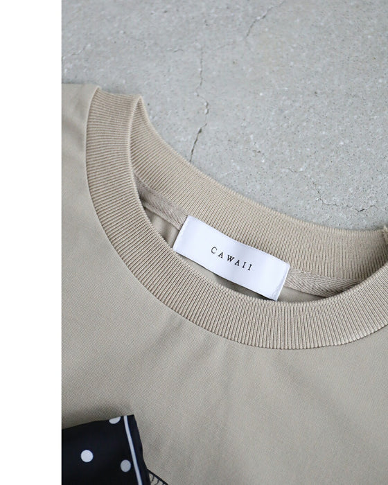 麦わら帽子のドットリボンがなびくドルマンTシャツトップス