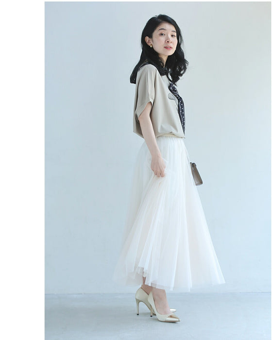 麦わら帽子のドットリボンがなびくドルマンTシャツトップス