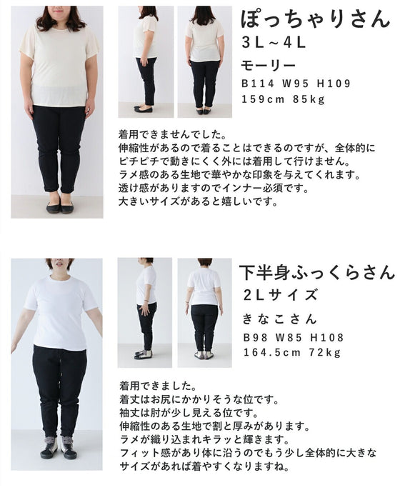 ささやかに煌めくレース柄のサマーニットプルオーバートップス