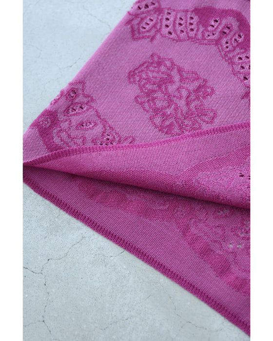 ささやかに煌めくレース柄のサマーニットプルオーバートップス