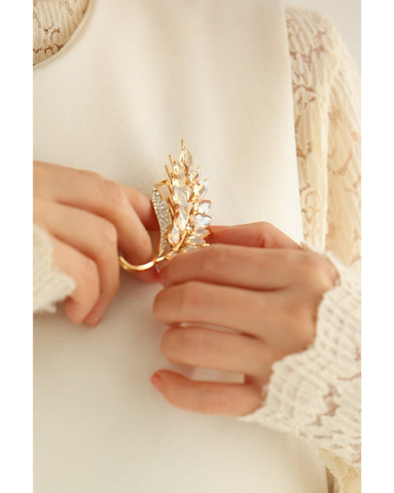 黄金色に実る稲穂のピンブローチ