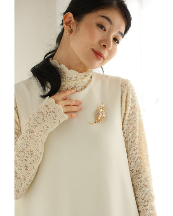 黄金色に実る稲穂のピンブローチ