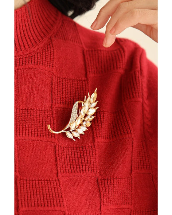 黄金色に実る稲穂のピンブローチ