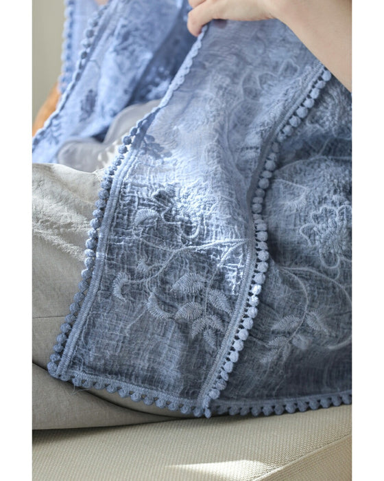 くったり柔らかな花刺繍ドルマンカーディガン