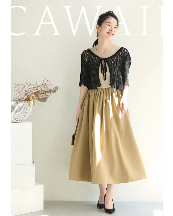 重ねて楽しむインナーフレアワンピース