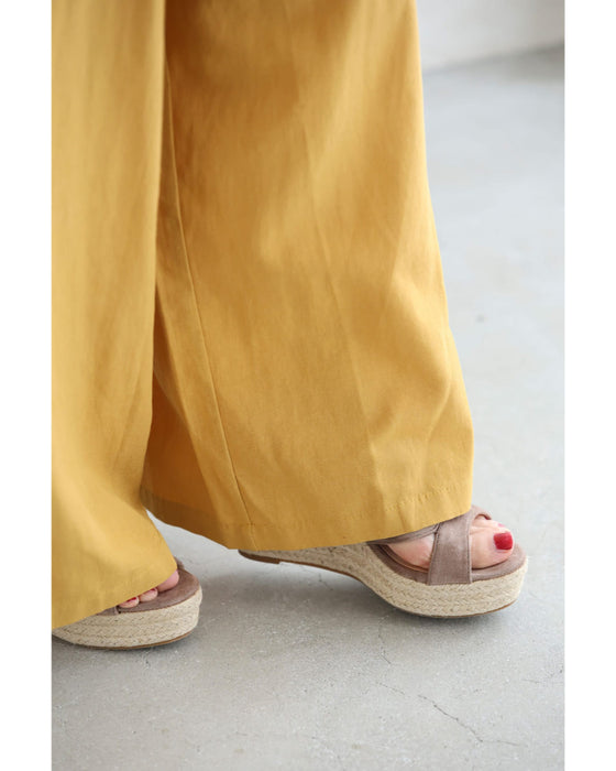 さらり涼しいカラーワイドパンツ