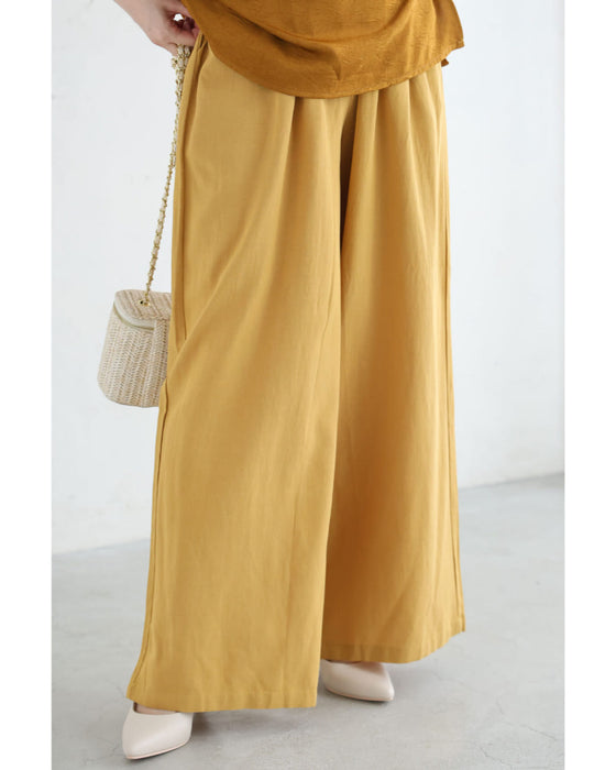 さらり涼しいカラーワイドパンツ