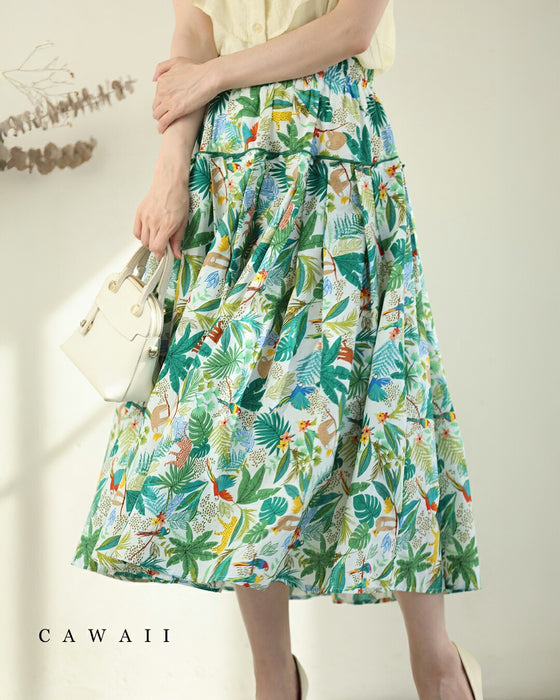 陽気なアニマルのジャングルミディアムスカート