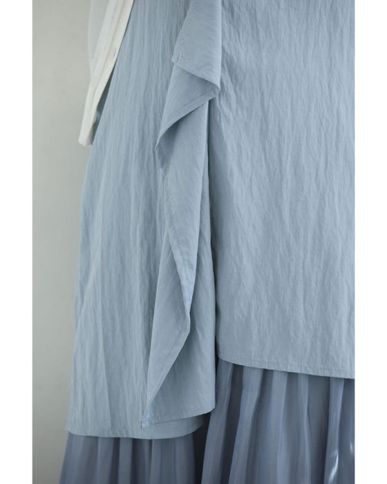 ひらひら裾が踊る重ね着風ロングワンピース