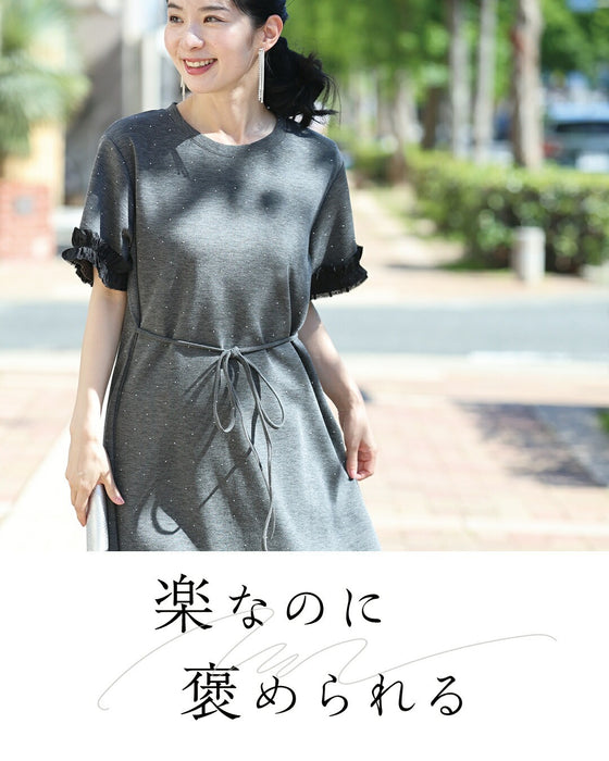 ラクなのにきちんと見え 星空ワンピース