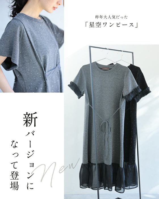 ラクなのにきちんと見え 星空ワンピース