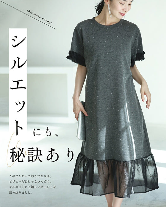 ラクなのにきちんと見え 星空ワンピース